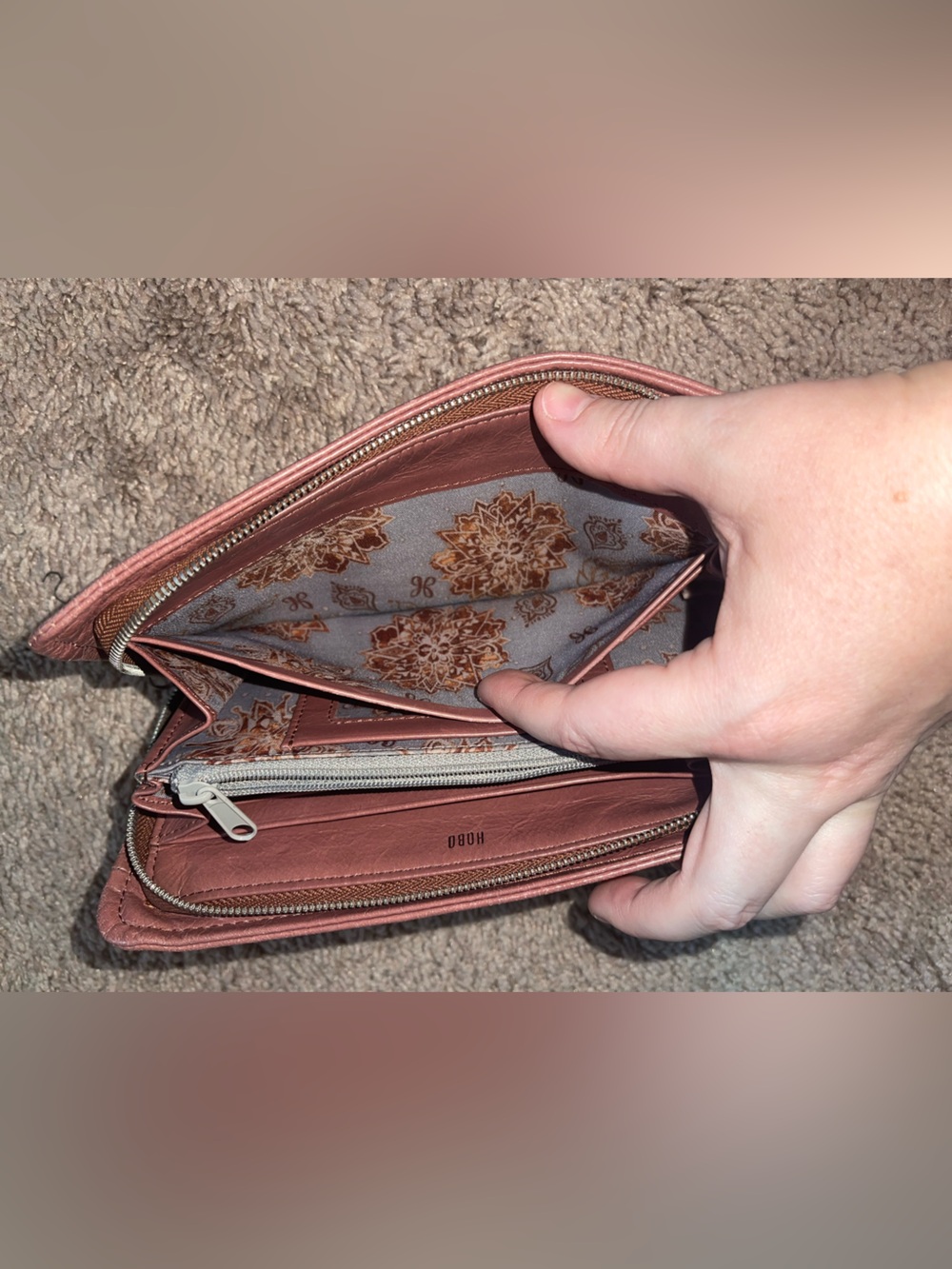 HOBO Leather Zip Wallet - Dusty Rose - Picture 8 of 8